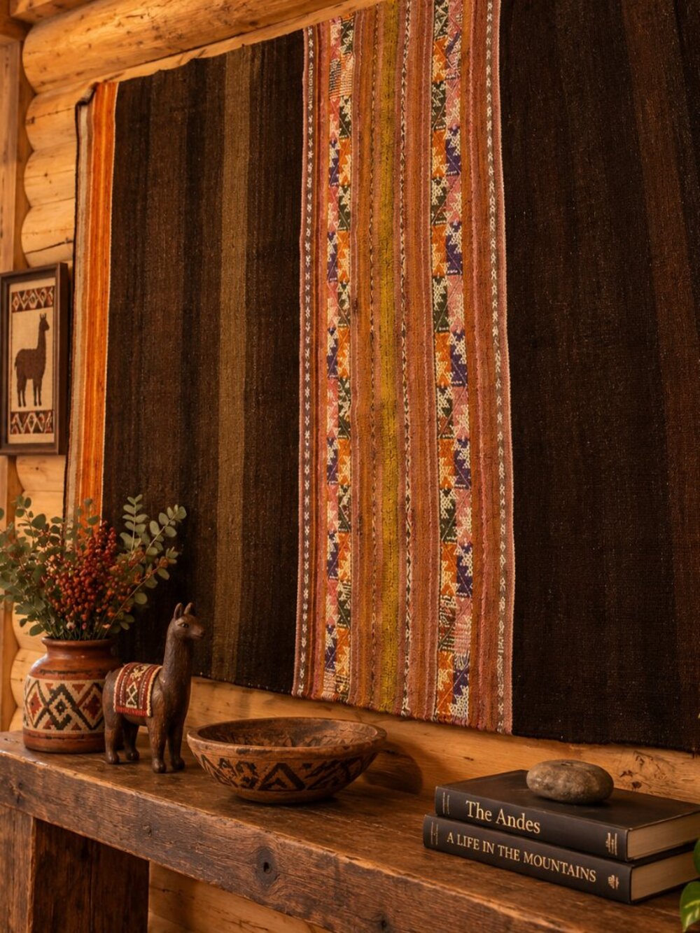 Antique Andean Ancestral Handwoven Textile โ Vintage Peruvian Tribal Tapestry โ